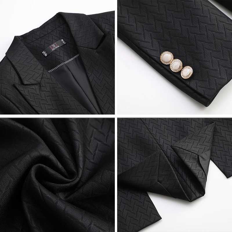 ZJYT Fashion Spring Autumn Pant Suit Women Office Business Chic One Button Blazer Trousers Set 2 Piece Outfit Grn Plus Size X250704