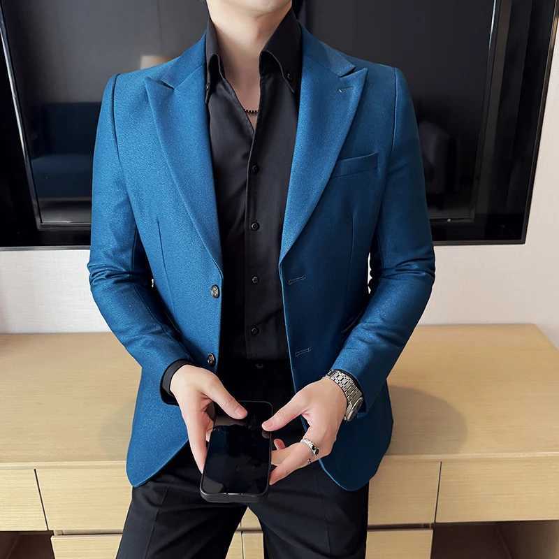 2025 New Men Formal Business Social Suit Slim Fit Jacket Male Spring Autumn Trendy Solid Color Simple Leisure Brand Blazer Coat X250704