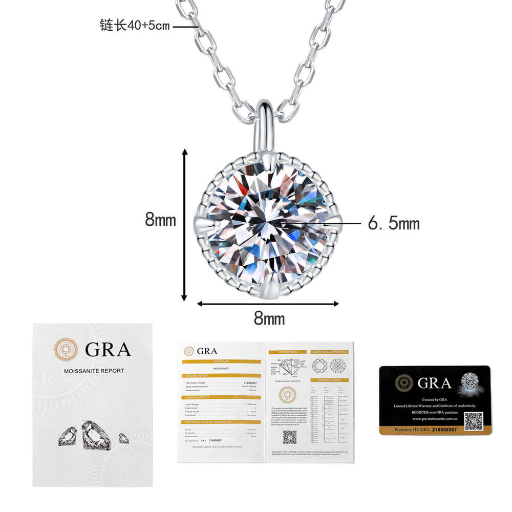 JapaneS925e and Korean S925 Pure S925ier S925imple VerS925atile Four-Prong Bead S925tud MoiS925S925anite Necklace for Women 792