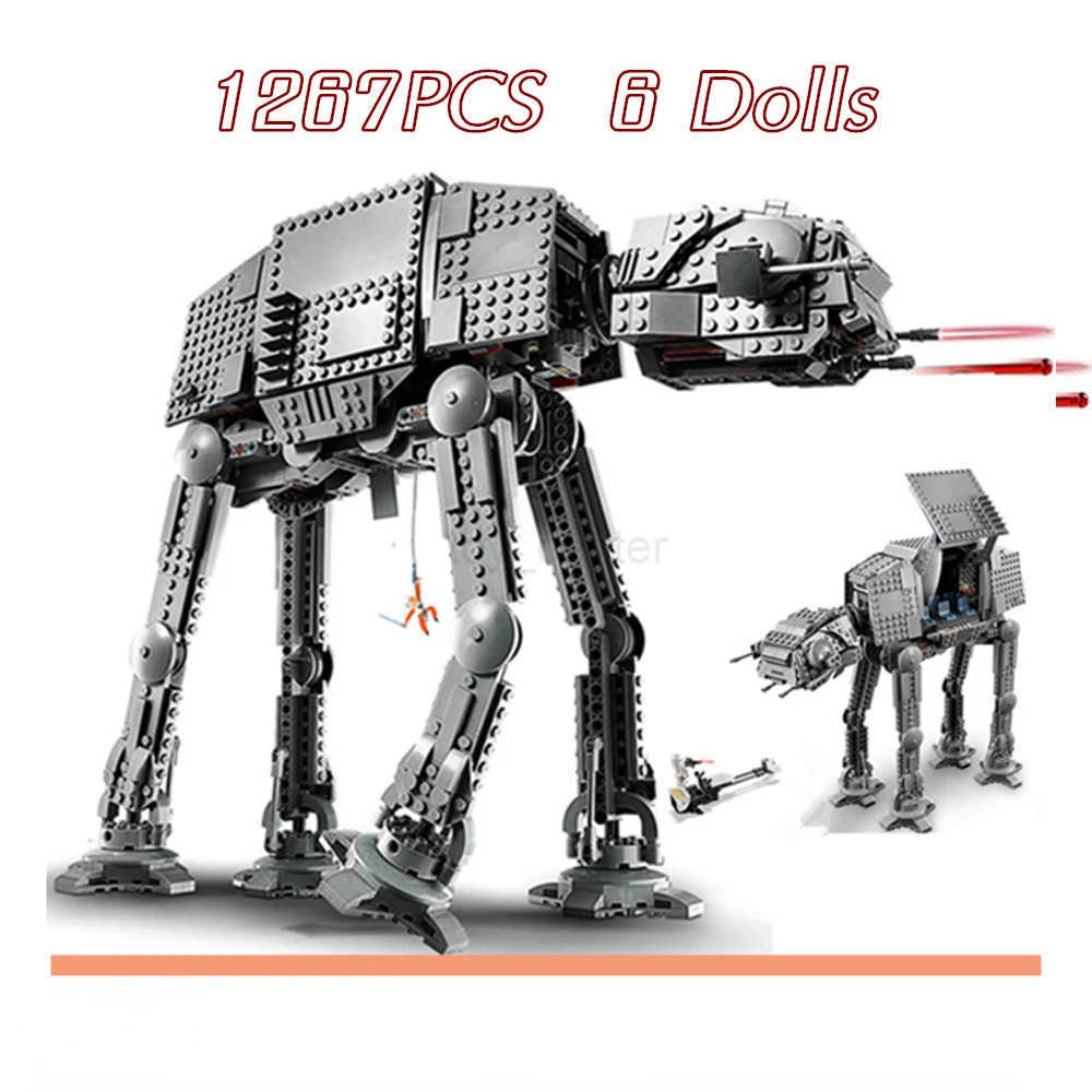 DISNEY MOC Space Movie AT-AT Building Blocks Bricks DIY Model Modfied from 75288 With Figures Toys for Children Christmas Gifts W20250704