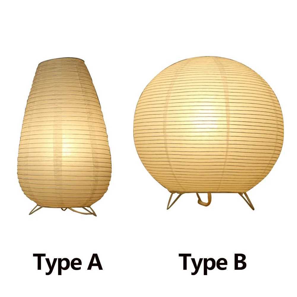 DIY Nordic Paper Lantern Table Lamps Japanese Style Modern Living Study Room Bedroom Bedside LED Night Lighting Home DecorationsXJ250703