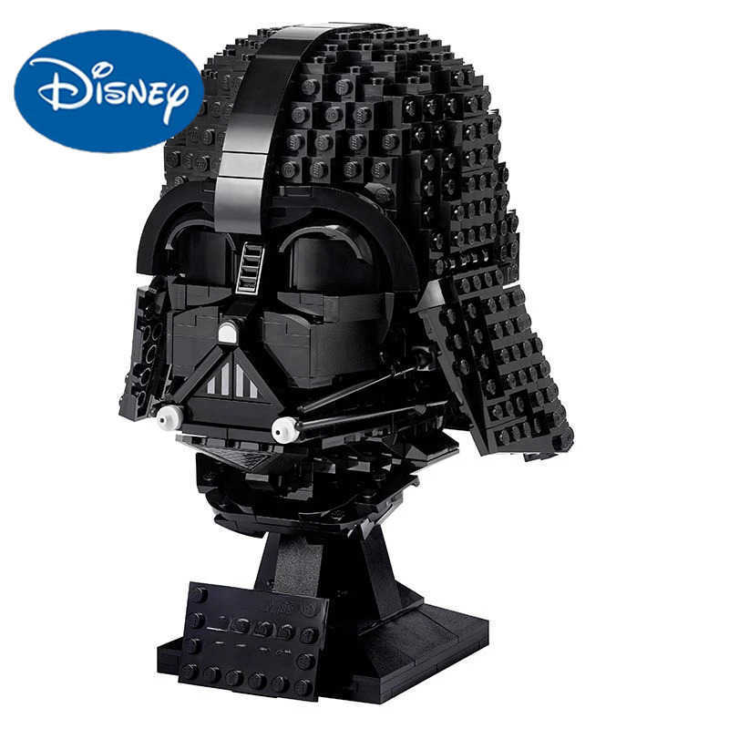 DISNEY 834pcs MINISO Disney Star Battle Imperial Starfighter Darth Vader Helmet 75304 Building Blocks Model for Holiday Birthday Gifts W20250704