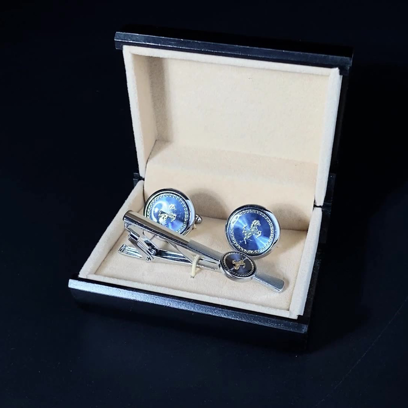 Silver and Gold Tone Tie Clip Cufflink Set Elegant Mens Accessories for Wedding Business and Anniversary L251024