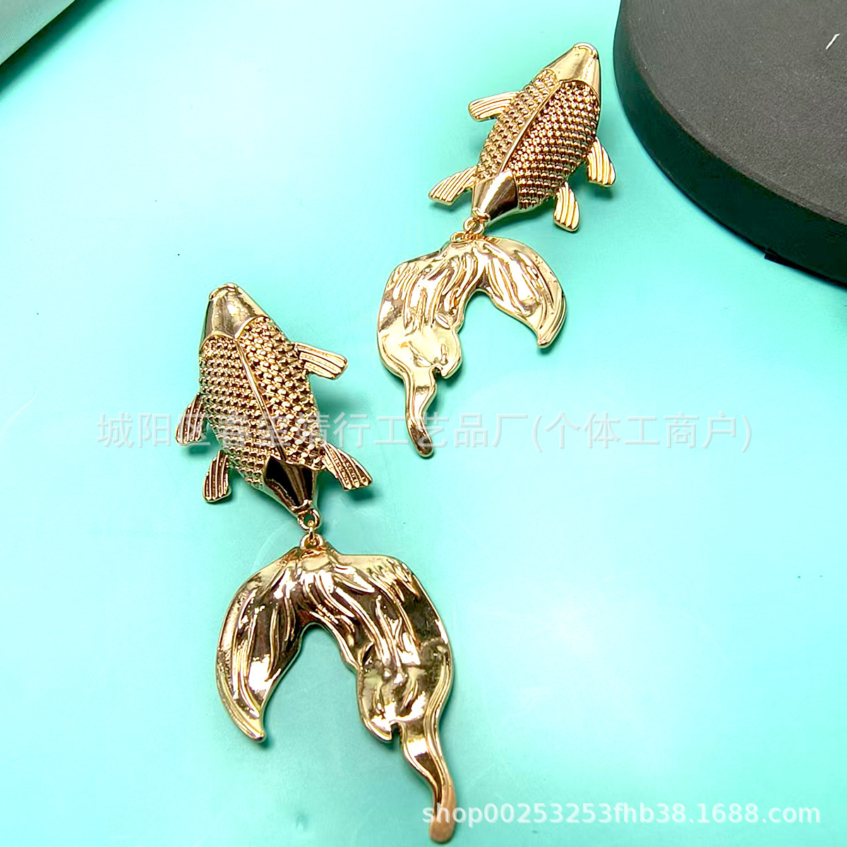 1 Pair of Koi Fish Earrings Goldfish Accessories, Charming Exquisite Niche Elegant