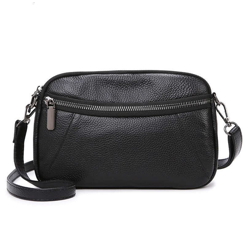 2025 New Trendy Versatile Soft Leather Crossbody for Women Mini Double Zipper Single Shoulder Small Bag