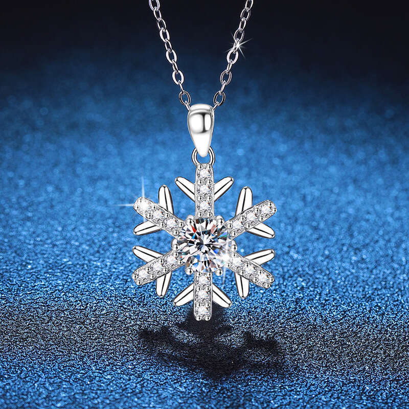 S925 Pure S925ier Pendant S925parkling S925nowflake 1 caratS925 D Color MoiS925S925anite Necklace 23d