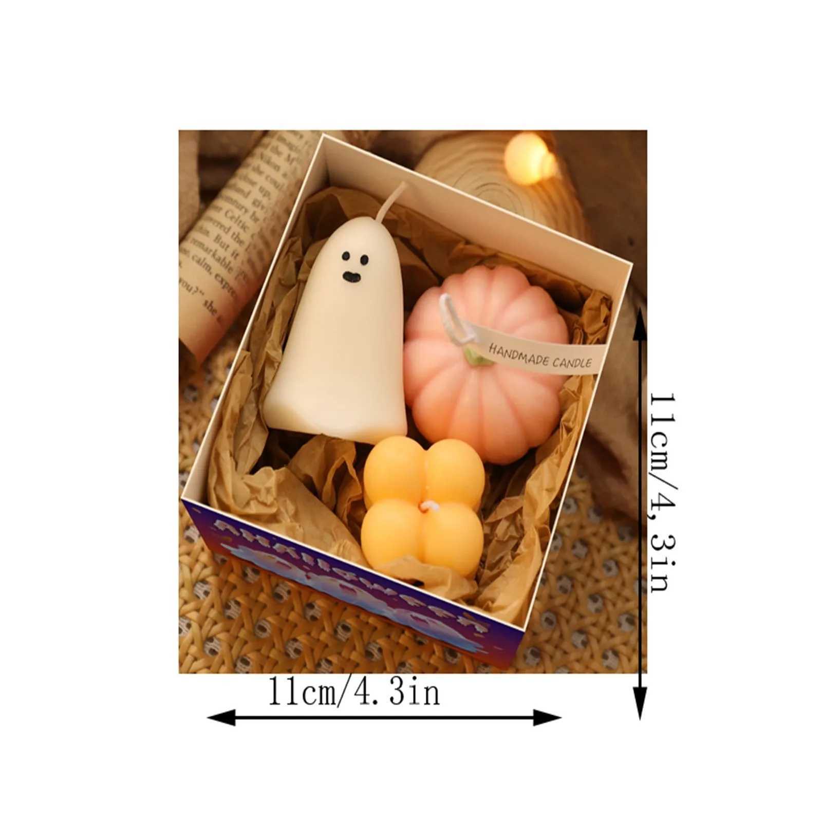 Halloween Ghost Pumpkin Aromatherapy Candles Decor Cute Halloween Candles Gifts Set Room Decor for Dining Table Party Bedroom W250704