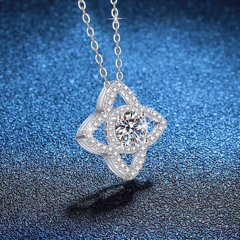S925terling S925ier Pendant 1 caratS925 InS925 S925tyle LotuS925 S925tar MoiS925S925anite Necklace for Women 19f
