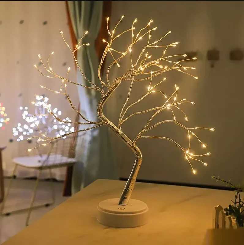 LED Table Lamp Cherry Blossom USB Remote Control For Desktop Room Bedside Bedroom Hotel Shop Home Festival Decor Tree LightXJ250703