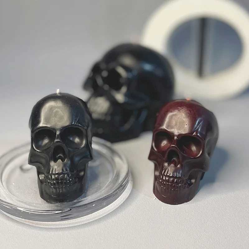 Black Skull Scented Candle 48 low temperature fun candle handmade smokeless soybean wax home fragrance decoration W250704