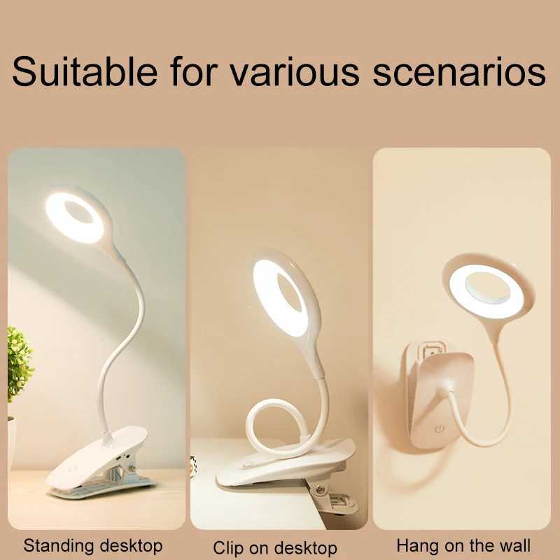 LED Desk Lamp Clip-on Type USB Charging With Built-in Lithium Battery Touch Dimming Student Learning Reading Desk Lamp XJ250703