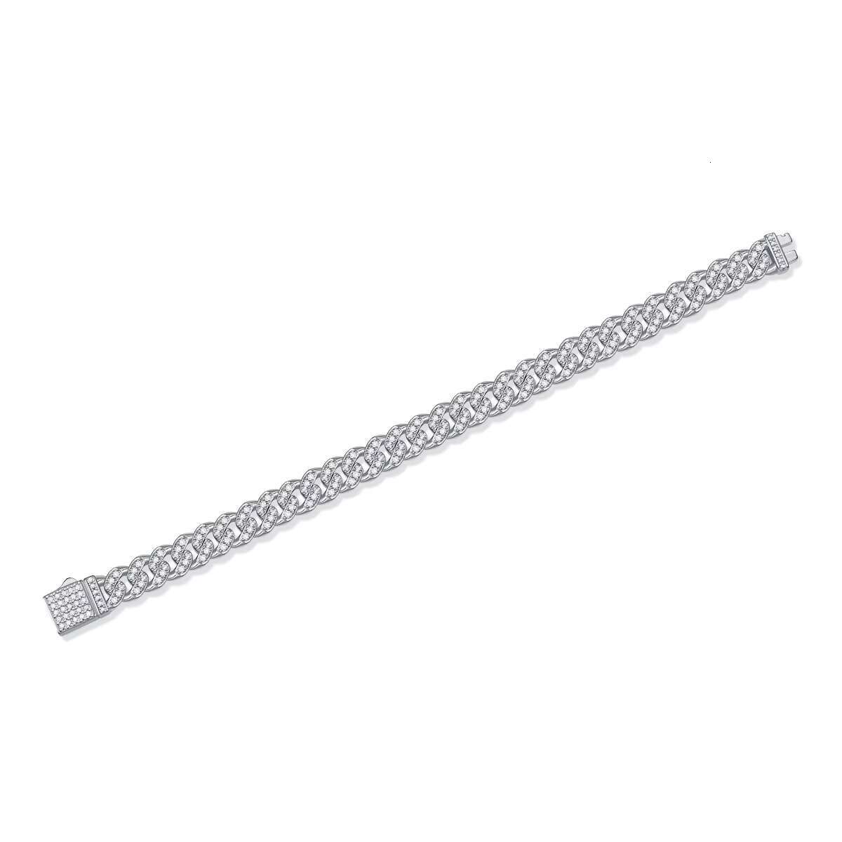 S925 Sterling Silver Plated 8MM Cuban Chain Bracelets Gold Moissanite D Class Jewelry for Gift Occasions Bangle Style