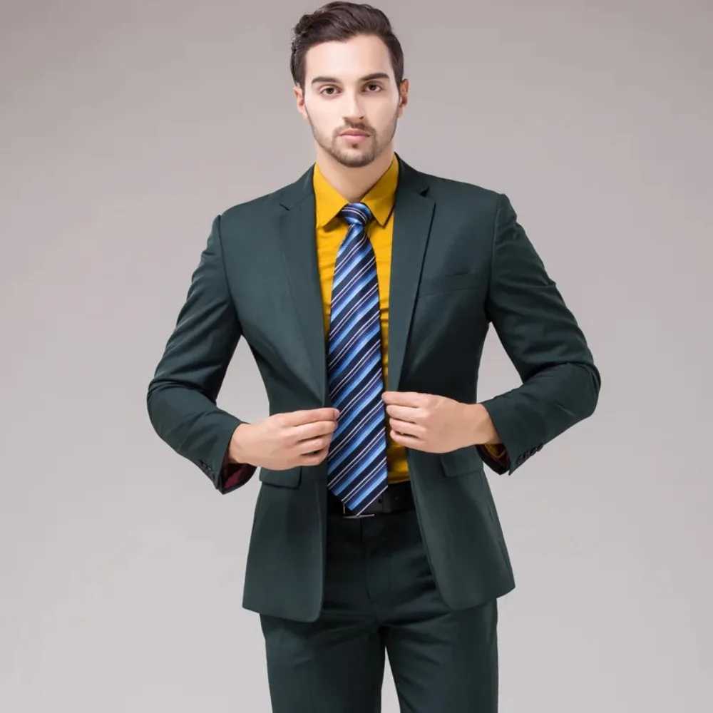 Blazer Suits Men Turn Down Collar Blazers Business Jackets Solid Ankle Length Pants Two Pieces Straight 2025 Spring Pockets X250704