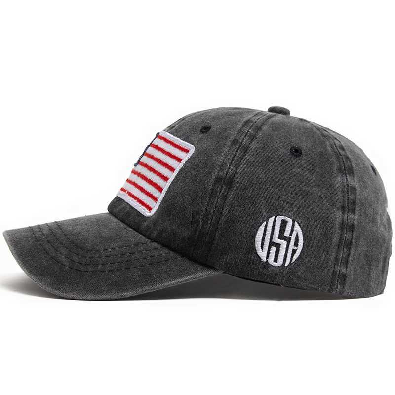 USA Flag Mens Baseball Cap Retro Embroidery Washed Cotton Dad Hats Fashion Wen Hip Hop Caps Summer Outdoor Sun Visor Hat X250704