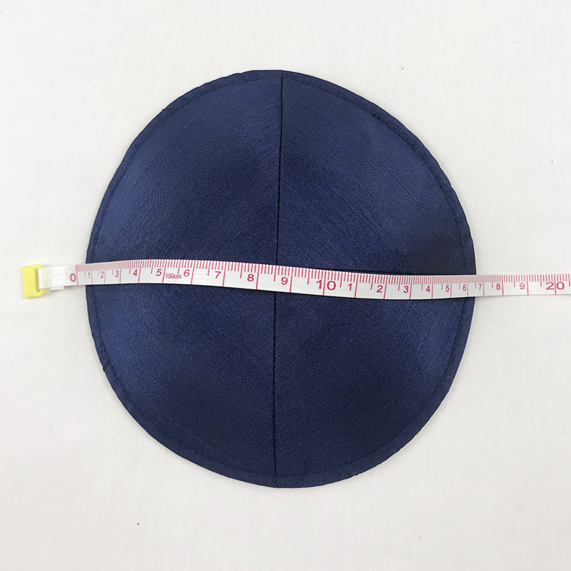 Jewish Kippa Thick Satin Kippot Navy Blue Color Yarmulke Kippah Skullcap 15cm Free Clip