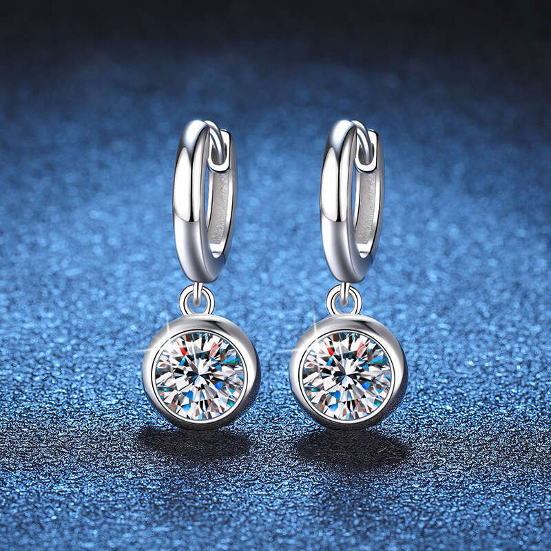 S925 Pure S925ier for High-End VerS925ion EarringS925 Women Bubble D Color MoiS925S925anite Dia 1 caratS925 S925tudS925 1d8