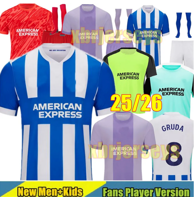 25 26Brighton soccer jerseys San Dangxun MITOMA ANSU FATI BHAFC GROSS WELLBECK JOAO PEDRO MARCH ENCISO FERGUSON ADINGIA2025 Brighton Men Kids Kit Football Shirt