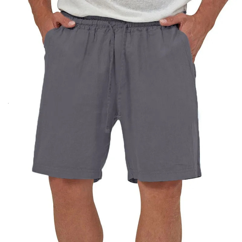 Mens Cotton Linen Shorts Casual Loose Fit Hawaiian Beach Style Short Pants Summer Breathable Lightweight Shorts Cozy Streetwear 250704