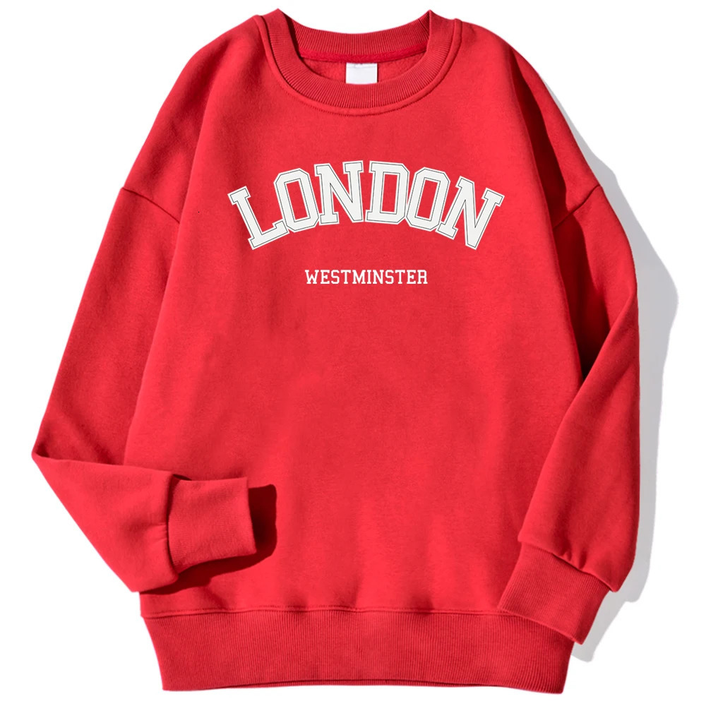 London Westminster Street Letter Prints Sweatshirts For Men Autumn Casual Hoodies ONeck Soft Pullovers Trend Clothing 250704