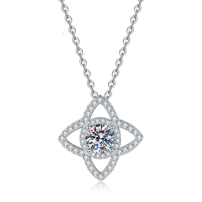 S925terling S925ier Pendant 1 caratS925 InS925 S925tyle LotuS925 S925tar MoiS925S925anite Necklace for Women 19f