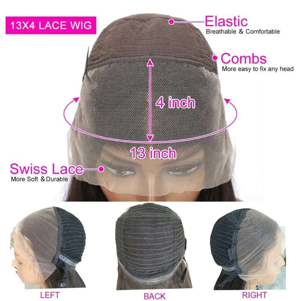 Straight 100% #4 Brown Bob 13x4 HD Lace Frontal Human Hair Wigs 8-16Inch For Women 200% Density