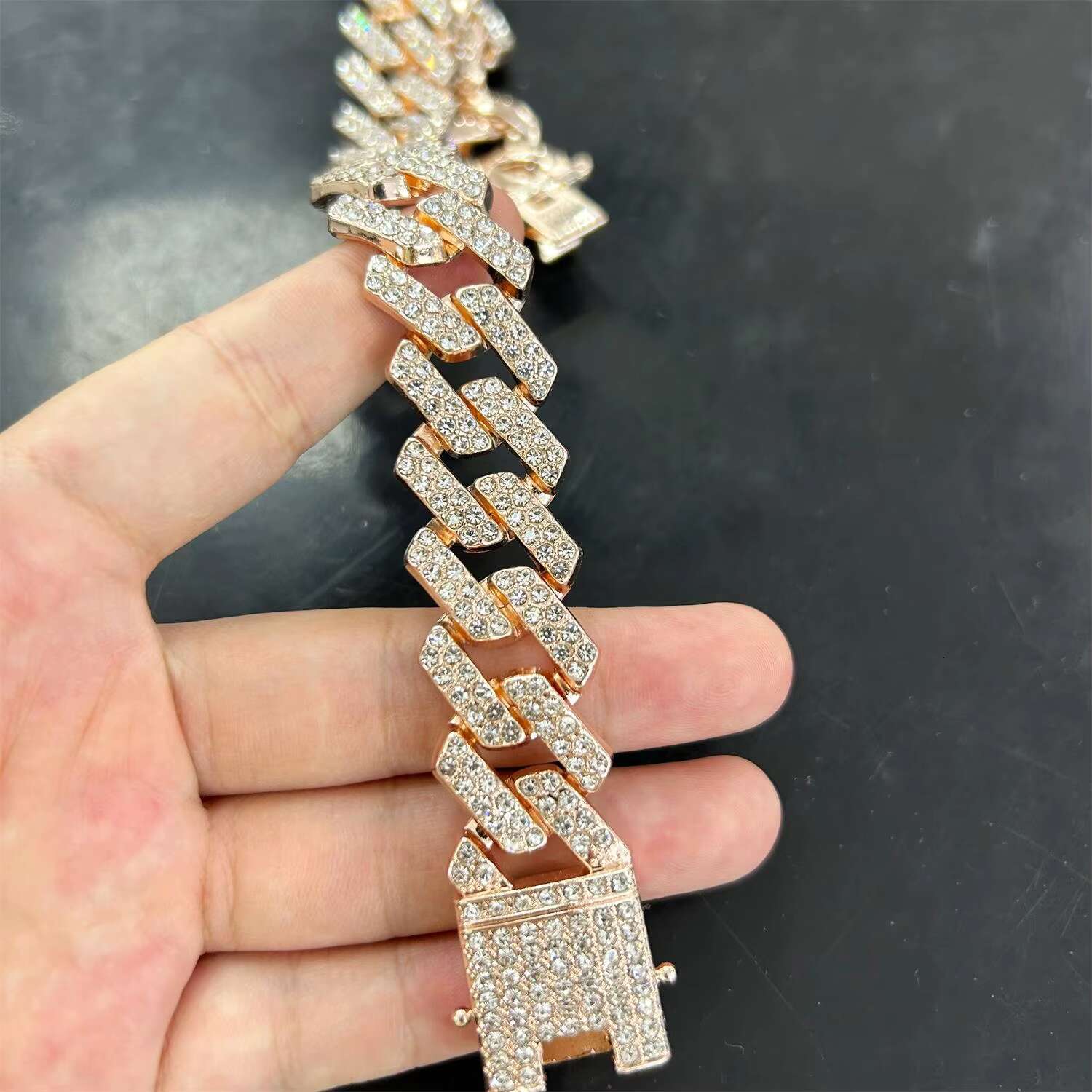 Mens Heavy Miami Cuban Link Chain Bracelet 20mm Gold Plated Hip Hop Jewelry Chain
