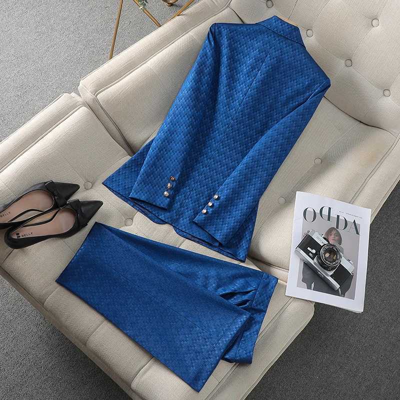 ZJYT Korean Style Fashion Blazer Suit Ladies Office Work Wear Autumn 2024 Long Slve Jacket Pant Sets 2 Piece Outfits Plus Size X250704