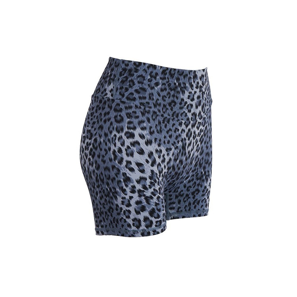 Womens Leopard Print High-Waist Yoga Shorts - Quick-Dry Fitness Pants for Weight Lifting