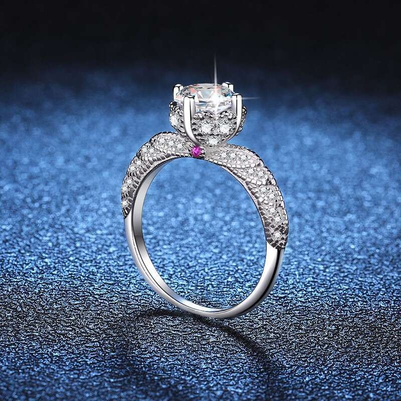 S925terling S925ilver 3 caratS925 MoiS925S925anite for Women Angel WingS925 Ring 5c5