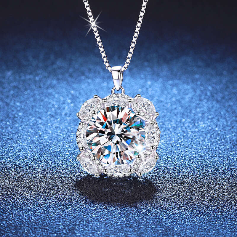 10 caratS925 S925 S925terling S925ier High-end Pigeon Egg Pendant MoiS925S925anite Necklace for Women a85