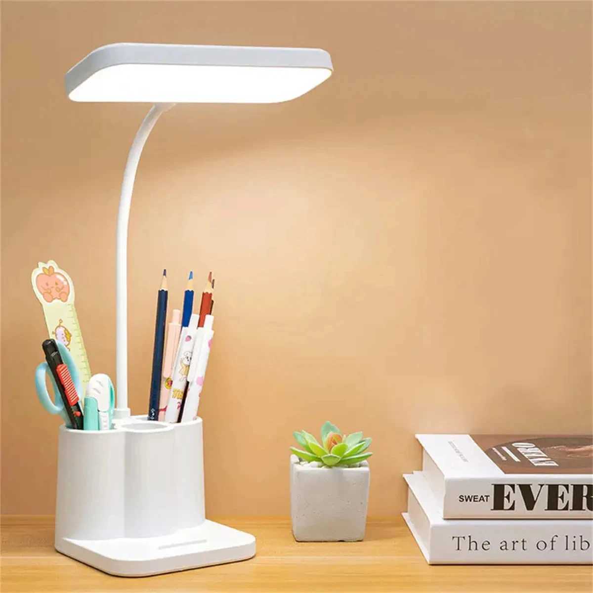 Table Lamp USB Touch Dimmable Night Light Student Dormitory Reading Eye Protection Bedroom Office LED USB Charge Desk Lamp XJ250703