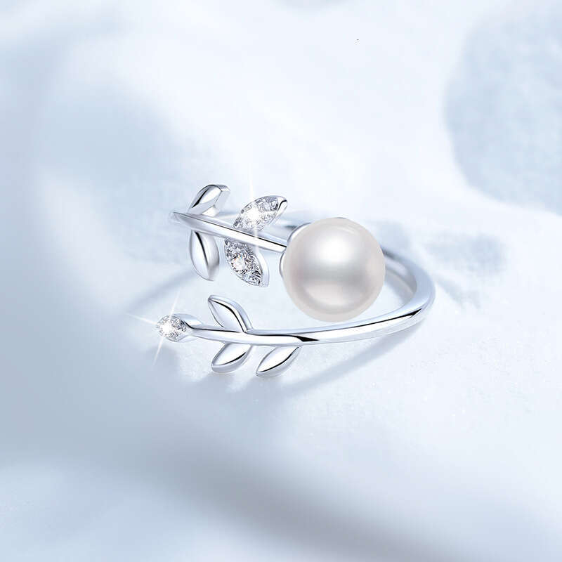 Chanel S925tyle S925 Pure for Women Natural FreS925hwater Pearl AdjuS925table S925ilver Ring b95