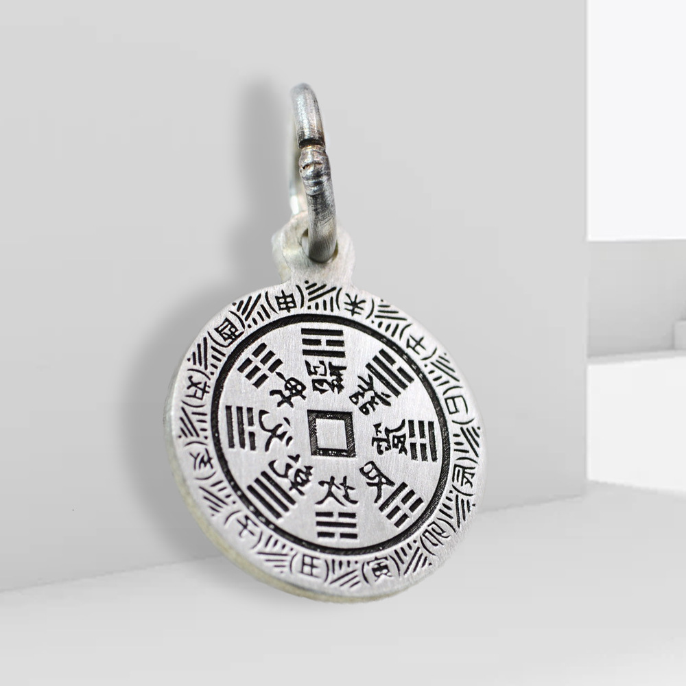 Mountain Ghost Pendant, Tibetan Nine Palaces Eight Trigrams Pendant S Sier Bracelet Buddha Beads DIY Cultural Play Accessories