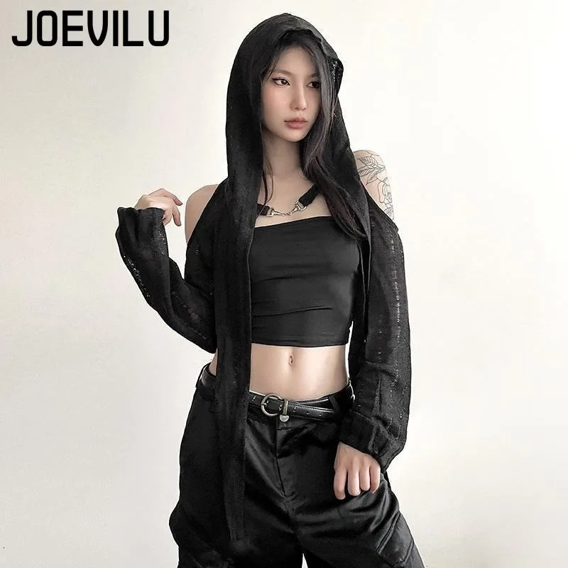 Womens Hollow Out Long Sleeve Hoodie Streetwear Oversized Pullover Y2K Fashion Loose Tops Hoodies Sweatshirts Clothing 250704