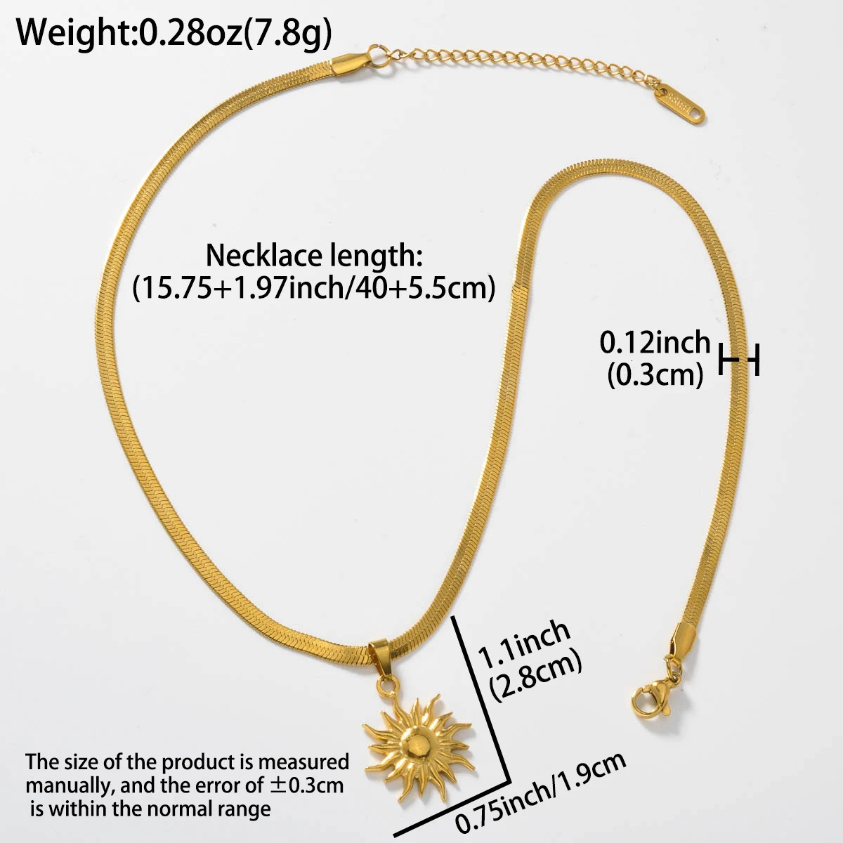 Stainless Steel Golden Fashion Sun Pendant Necklace For Women Girl Concise Solar Neck Chain Jewelry Gift for Anniversary 250701