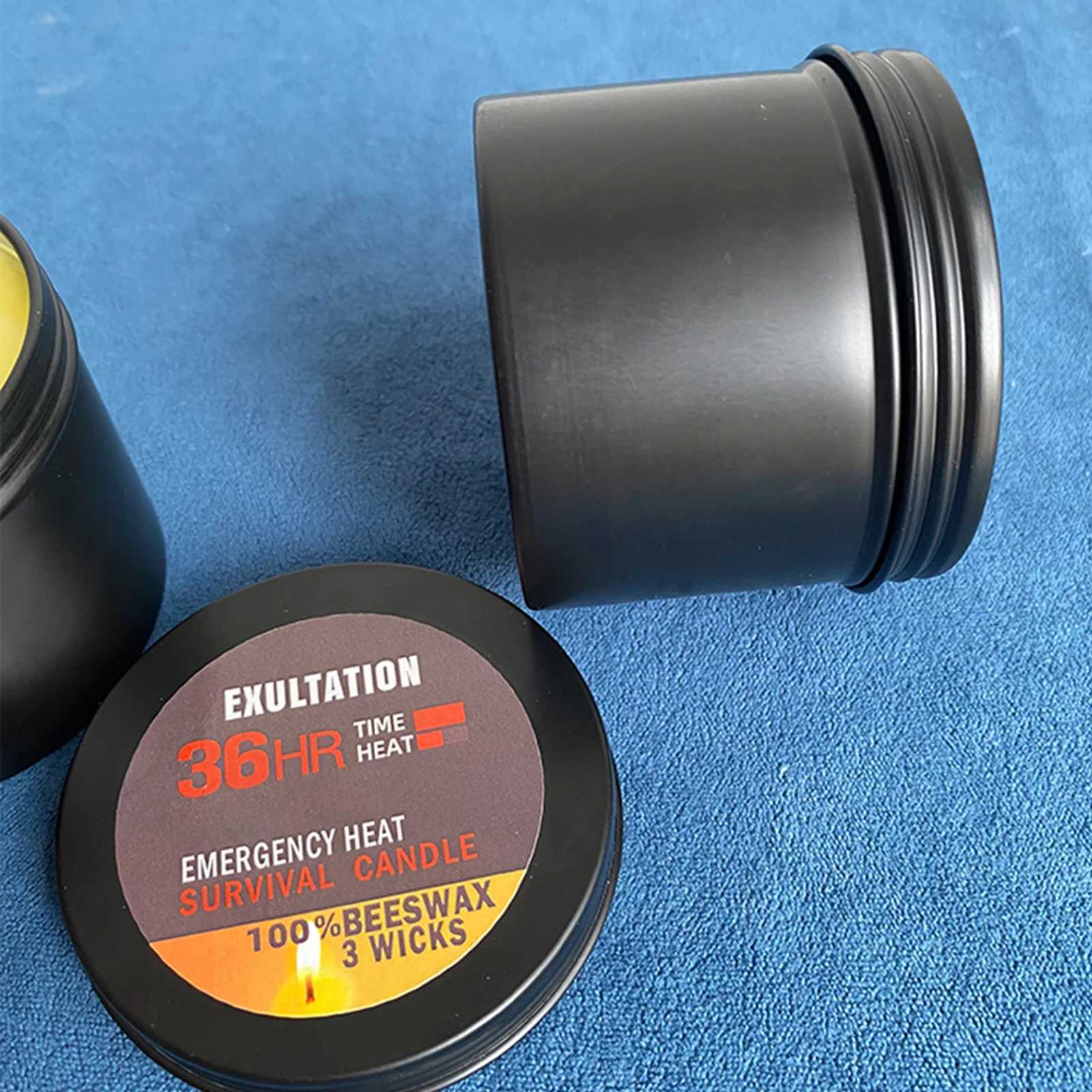 36 Hour Survival Candle 3- Environmentally Friendly Odorless Candle with Lid Home Spare for Emergency W250704