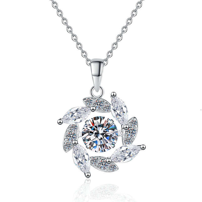 S925 Pure S925ier Windmill Dynamic Pendant 1 caratS925 MoiS925S925anite Necklace 975