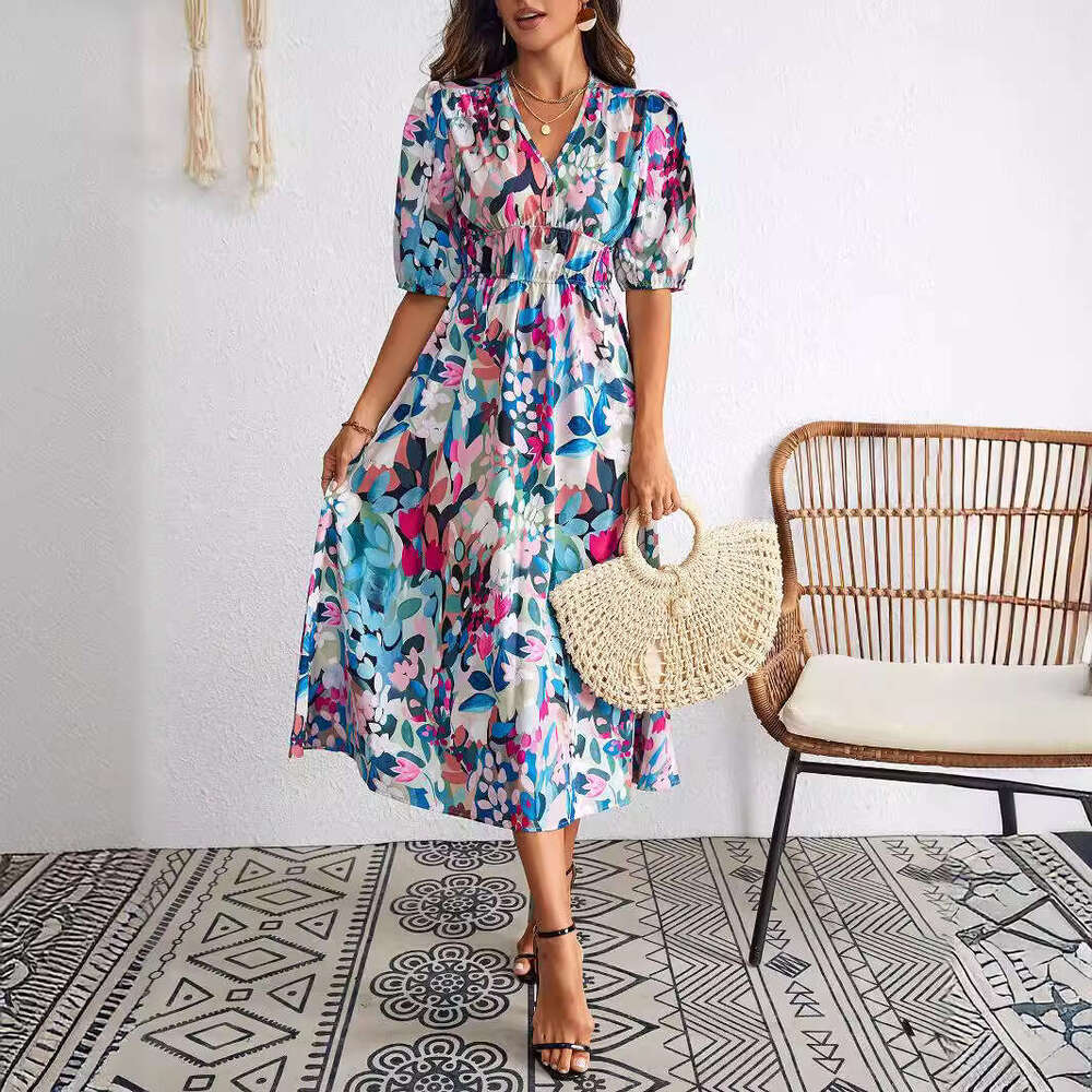 2025 Hot-Selling Fashionable Printed Women's Versatile Dress