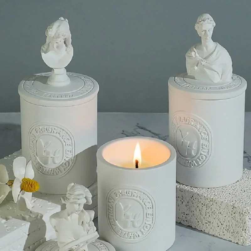 350g Gypsum Statue Incense Candle Gift Box Essential Oil Incense Gift Box Floral Candle Home Incense Decoration Burn 35 Hours W250704