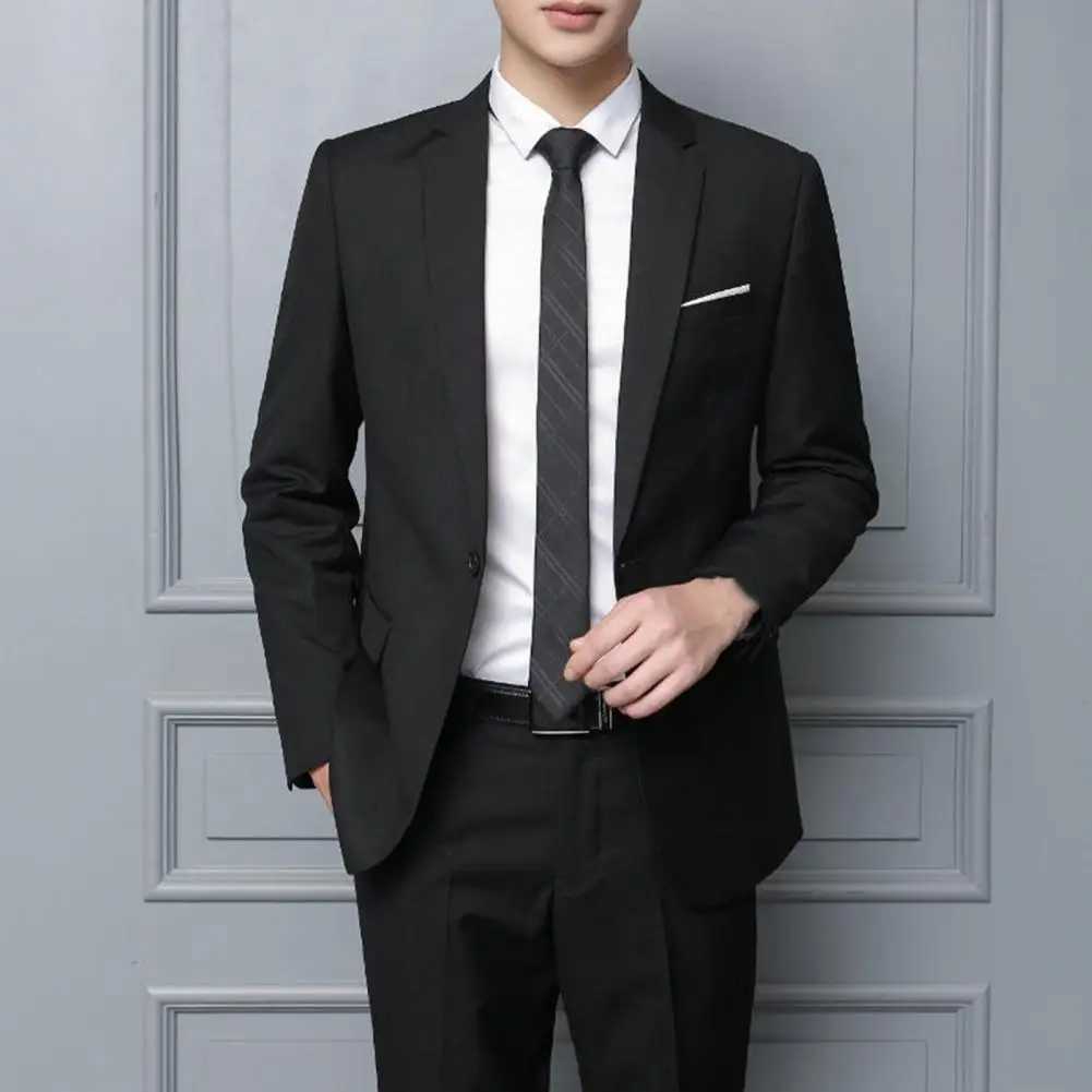 Oversize Men Suit Slim Notched Collar Pants Set Formal Groom Suit Set Workwear Straight Pants Business Suit Workwear X250704