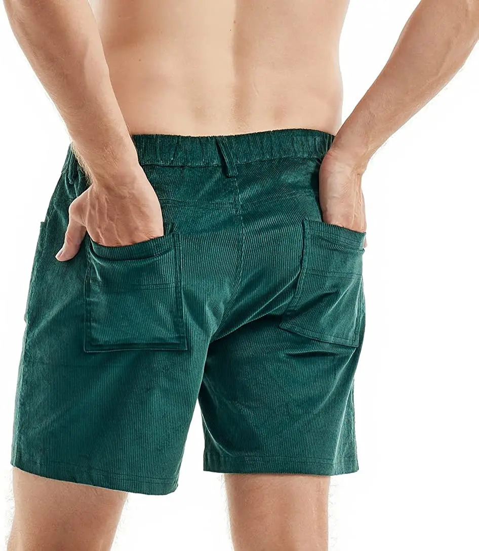 AIMPACT Mens Corduroy Jean Shorts 5 Comfort Stretch Casual Cotton Short for Men 250704