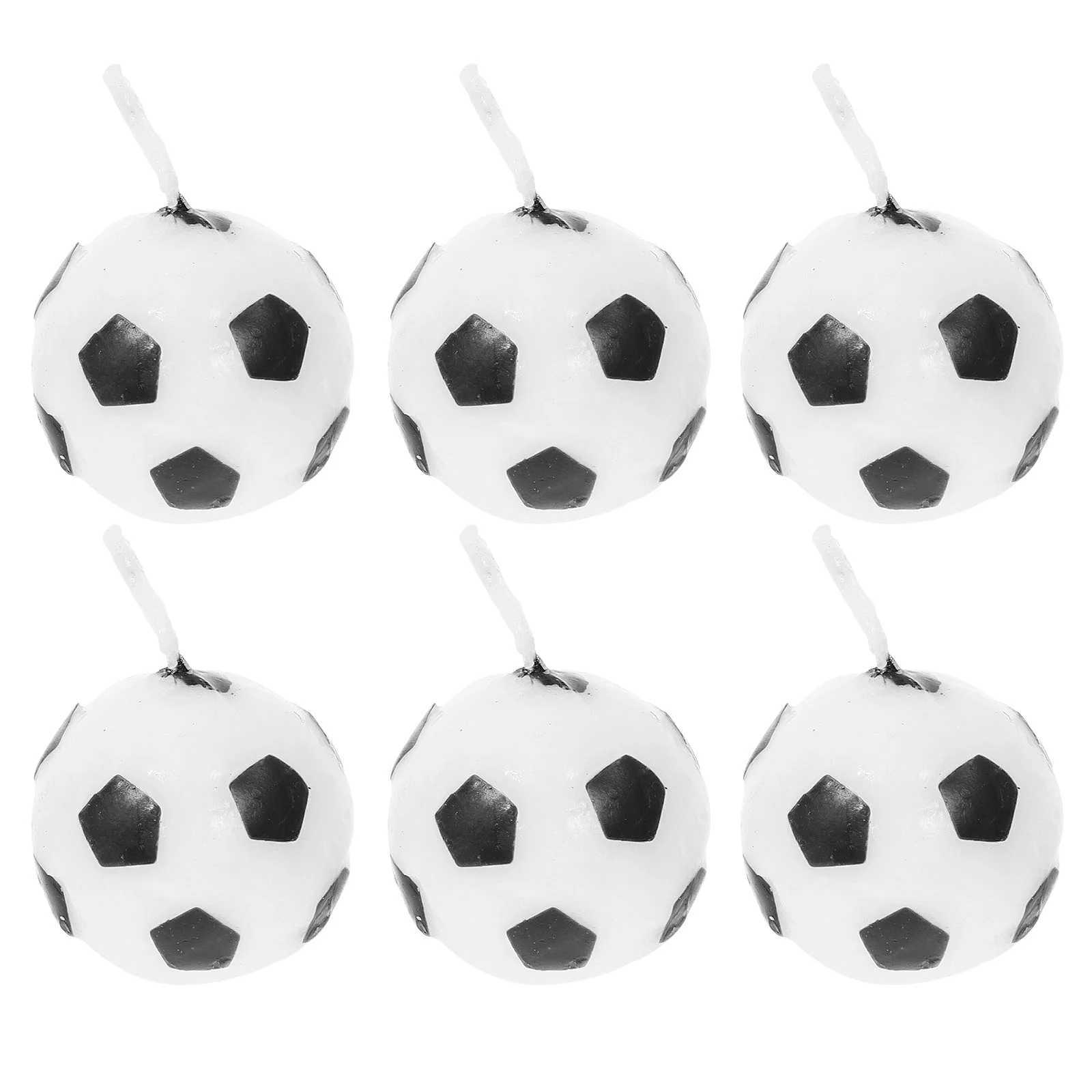 6 Pcs Football Candles for Birthday Party Supplies Soccer Wax Sports Event Decorations Wedding Anniversary Paraffin Candles W250704