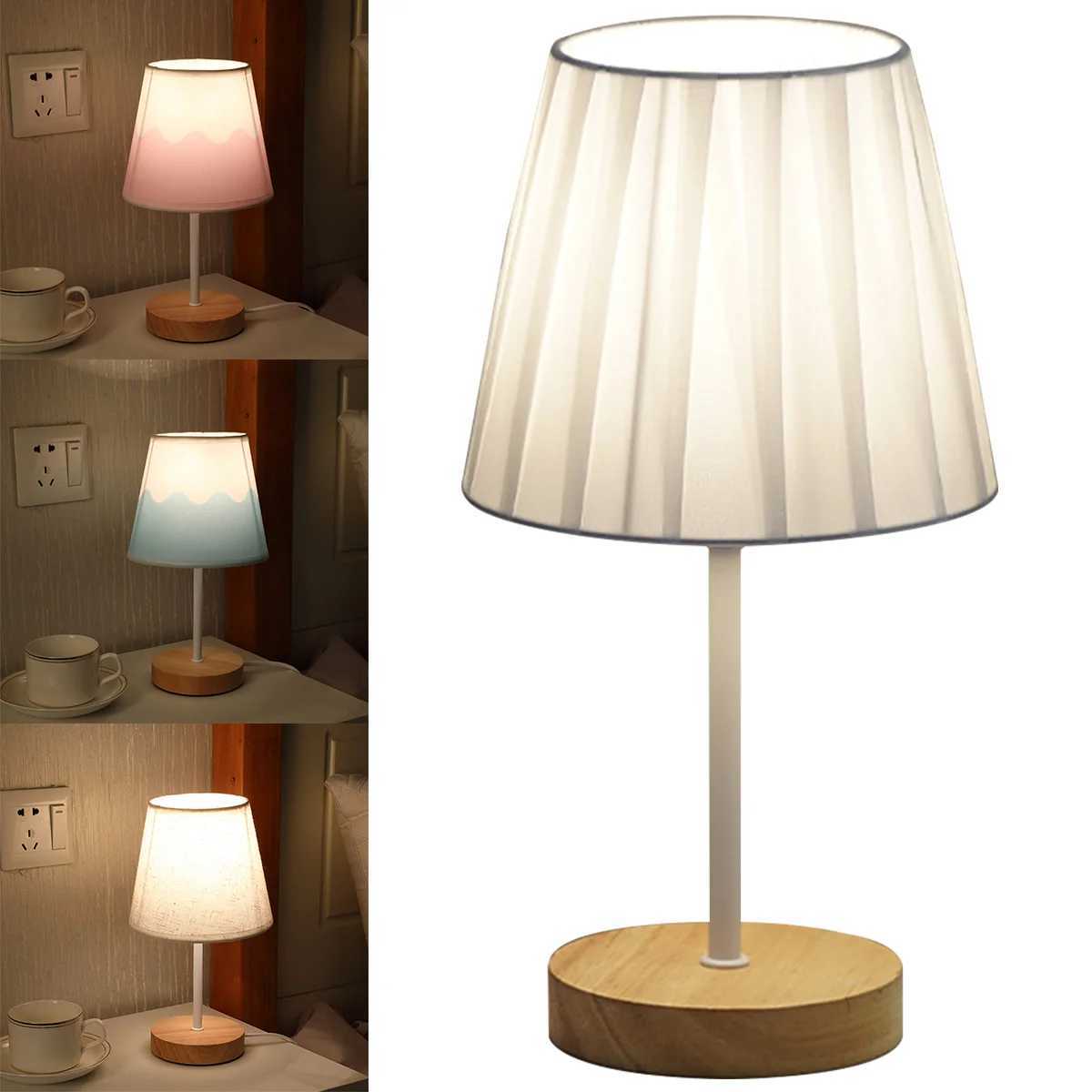 Bedside Wooden Table Light Nightstand Warm Light Reading Light Bedroom Night Lights Electric Power Home Decor Desk LightXJ250703