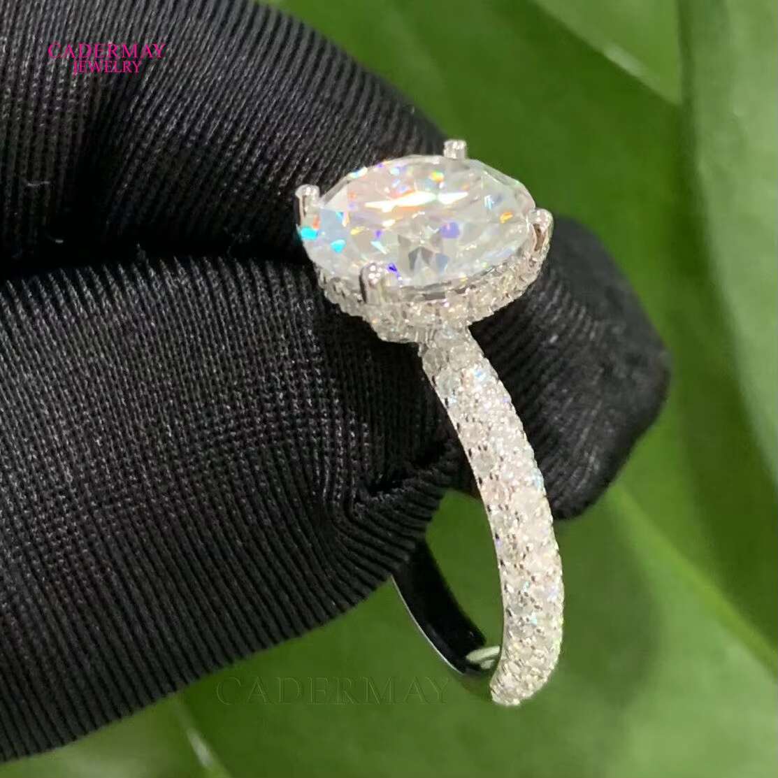 Cadermay S Sier Sterling Round Moissanite D VVS1 Pass Dia Tester Engagement Wedding Rings Brand