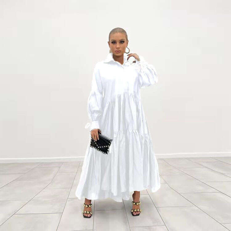 Autumn Women's Fashion European and American Retro First Love Loose Slimming French Lazy Style Shirt Dress 2025 Elegant Versatile New Trendy Clot