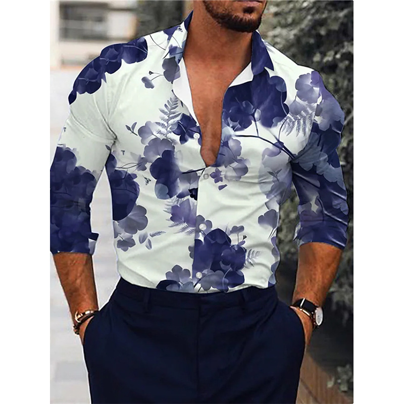 Casual Shirts Luxury slim fit Designer party shirt Long sleeve Fashion Business clothing formal mens dress blouse good quality shirts for men 3xl plus