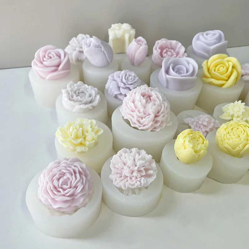 3D Candle Silicone Molds DIY Rose Flower Aromatherapy Candle Soap DIY Mold Tools Silicone Molds for Candles candle mold W250704