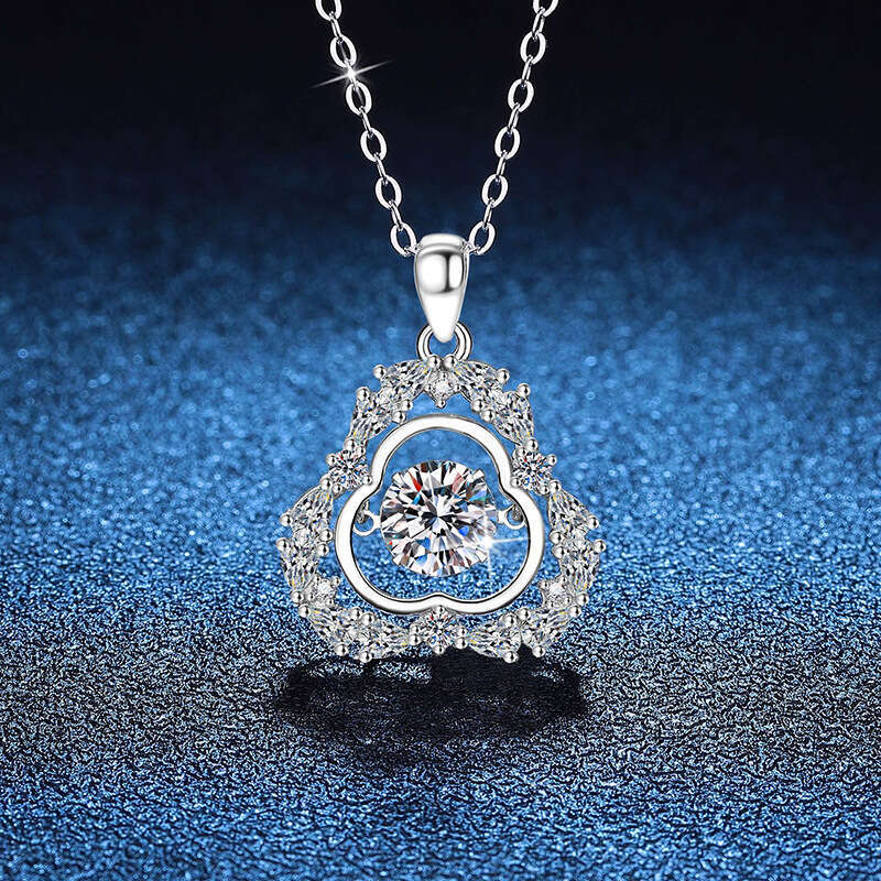S925 Pure S925ier with Pendant, Gourd Dynamic Pendant Women, 1 caratS925 MoiS925S925anite Necklace for Women 62f