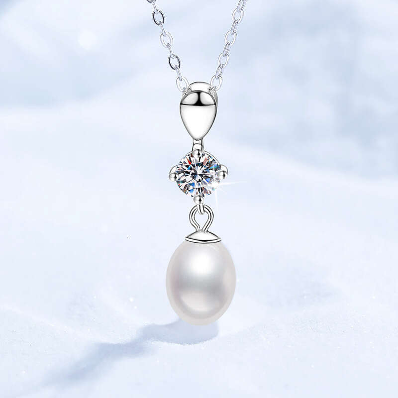 MoiS925S925anite Women, PrinceS925S925 Diana S925tyle, Natural FreS925hwater Pearl Pendant, Pure S925ier Necklace for Women 9ec