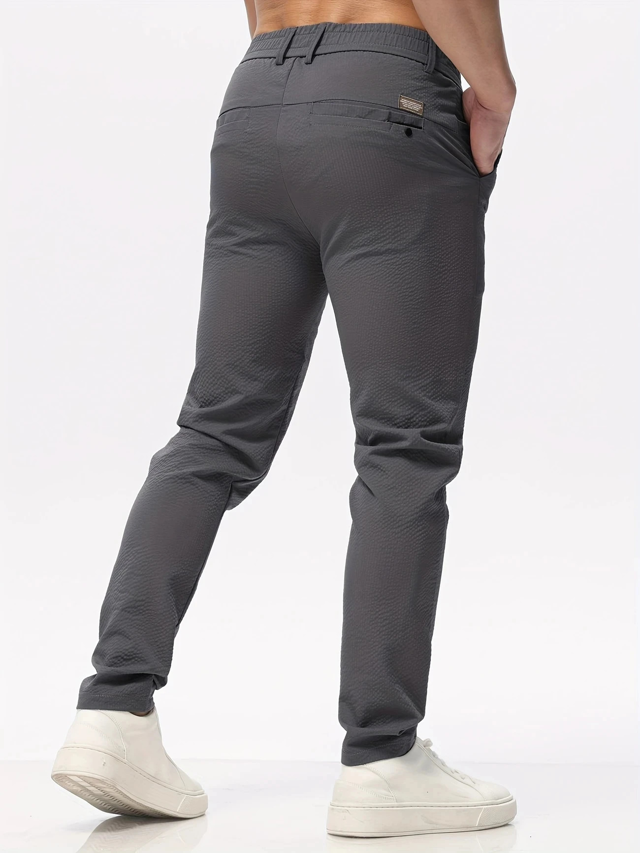 Male Pants Stretch Solid Black Smart Casual Mens Trousers Office Quick Dry Suit Pants Spring Summer Korean Straight Pants 250704